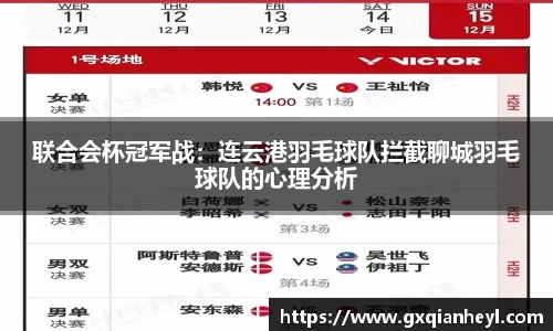 联合会杯冠军战：连云港羽毛球队拦截聊城羽毛球队的心理分析
